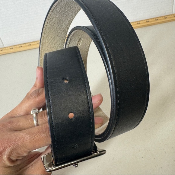 Classic Men's Modern Chic Preppy Black Leather Belt - Picture 6 of 14